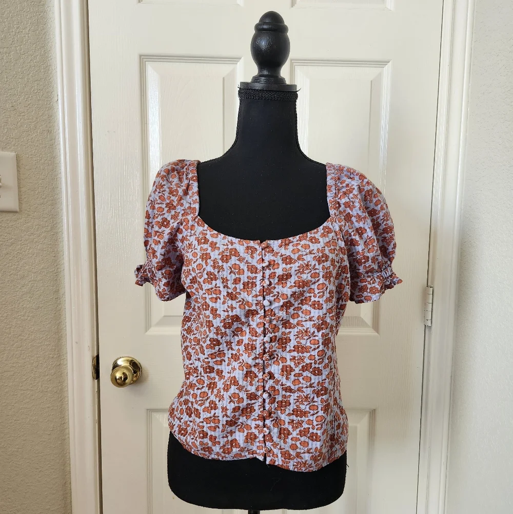 Madewell Floral Puff Sleeve Top 0